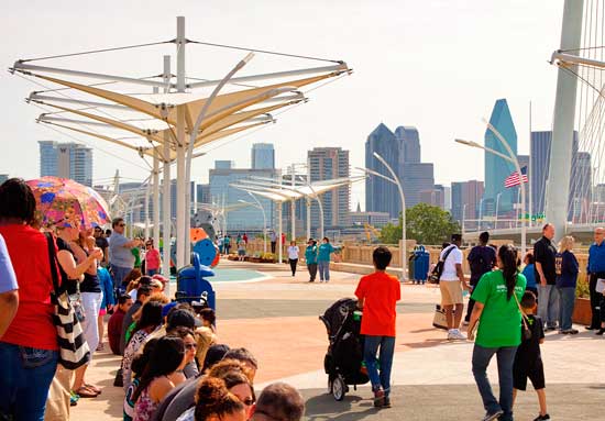 The beautiful new bridge space is a welcome addition to Dallas so close to downtown and with sweeping view of the Dallas Floodway and the Trinity River. Once a place forgotten, thousands of people have already visited the Continental Avenue Bridge. The beautiful new bridge space is a welcome addition to Dallas so close to downtown and with sweeping view of the Dallas Floodway and the Trinity River. Once a place forgotten, thousands of people have already visited the Continental Avenue Bridge.